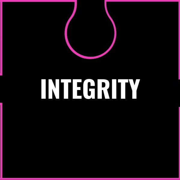 Integrity We will be honest, have strong moral principles, and actively do the right thing.